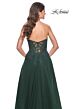 La Femme 32253 Floral Top High Slit Glitter Dress