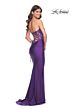La Femme 32254 Illusion Corset Ruched Skirt Strapless Dress