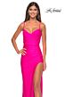 La Femme 32256 Cutaway Slit Lace-Up Corset Dress