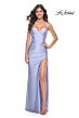 La Femme 32256 Cutaway Slit Lace-Up Corset Dress