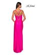 La Femme 32256 Cutaway Slit Lace-Up Corset Dress