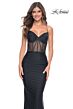 La Femme 32258 Illusion Corset Lace-Up Back Dress