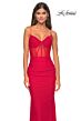 La Femme 32258 Illusion Corset Lace-Up Back Dress