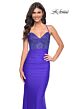 La Femme 32260 Sparkly Bodice Lace-Up Back Dress