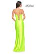 La Femme 32262 High Slit Corset Top Neon Dress