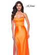 La Femme 32262 High Slit Corset Top Neon Dress
