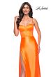 La Femme 32262 High Slit Corset Top Neon Dress