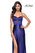 La Femme 32264 Side Slit Lace-Up Corset Dress