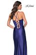 La Femme 32264 Side Slit Lace-Up Corset Dress