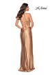 La Femme 32264 Side Slit Lace-Up Corset Dress