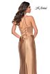 La Femme 32264 Side Slit Lace-Up Corset Dress