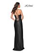 La Femme 32264 Side Slit Lace-Up Corset Dress