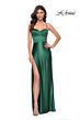 La Femme 32264 Side Slit Lace-Up Corset Dress