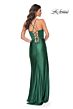 La Femme 32264 Side Slit Lace-Up Corset Dress