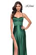 La Femme 32264 Side Slit Lace-Up Corset Dress