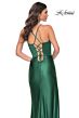 La Femme 32264 Side Slit Lace-Up Corset Dress