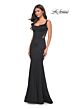 La Femme 32268 Illusion Back Corset Bodice Dress