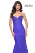 La Femme 32273 Lace-Up Back Hot Fix Trumpet Dress
