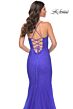 La Femme 32273 Lace-Up Back Hot Fix Trumpet Dress