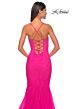 La Femme 32273 Lace-Up Back Hot Fix Trumpet Dress