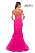 La Femme 32273 Lace-Up Back Hot Fix Trumpet Dress