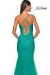 La Femme 32273 Lace-Up Back Hot Fix Trumpet Dress