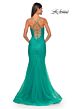 La Femme 32273 Lace-Up Back Hot Fix Trumpet Dress