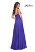 La Femme 32276 Lace Corset Slit Skirt A-line Dress