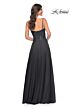 La Femme 32276 Lace Corset Slit Skirt A-line Dress