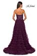 La Femme 32283 Ruffle Skirt Illusion Ruched Corset Dress