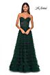 La Femme 32283 Ruffle Skirt Illusion Ruched Corset Dress