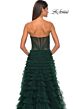 La Femme 32283 Ruffle Skirt Illusion Ruched Corset Dress