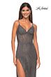 La Femme 32285 Side Slit Corset Top Glitter Dress