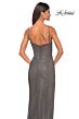 La Femme 32285 Side Slit Corset Top Glitter Dress