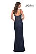 La Femme 32285 Side Slit Corset Top Glitter Dress