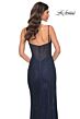 La Femme 32285 Side Slit Corset Top Glitter Dress