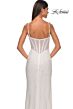 La Femme 32285 Side Slit Corset Top Glitter Dress