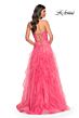 La Femme 32286 Ruffle Skirt Lace Corset Strapless Dress