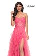 La Femme 32286 Ruffle Skirt Lace Corset Strapless Dress