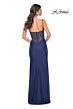La Femme 32287 Illusion Back High Slit Ruched Dress