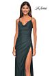 La Femme 32287 Illusion Back High Slit Ruched Dress