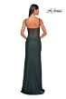 La Femme 32287 Illusion Back High Slit Ruched Dress