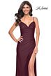 La Femme 32287 Illusion Back High Slit Ruched Dress