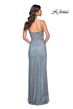 La Femme 32292 Floral Corset Spaghetti Straps Glitter Dress