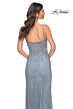 La Femme 32292 Floral Corset Spaghetti Straps Glitter Dress