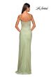 La Femme 32292 Floral Corset Spaghetti Straps Glitter Dress
