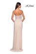 La Femme 32292 Floral Corset Spaghetti Straps Glitter Dress