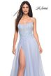 La Femme 32293 Floral Corset High Slit Spaghetti Straps Dress