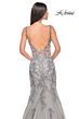 La Femme 32295 Bare Back Plunging Neck Trumpet Dress