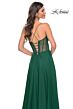 La Femme 32296 Illusion Corset High Slit Chiffon Dress